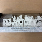 Festive lit wooden santa train