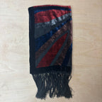 Vintage unbranded sheer patterned tassel scarf