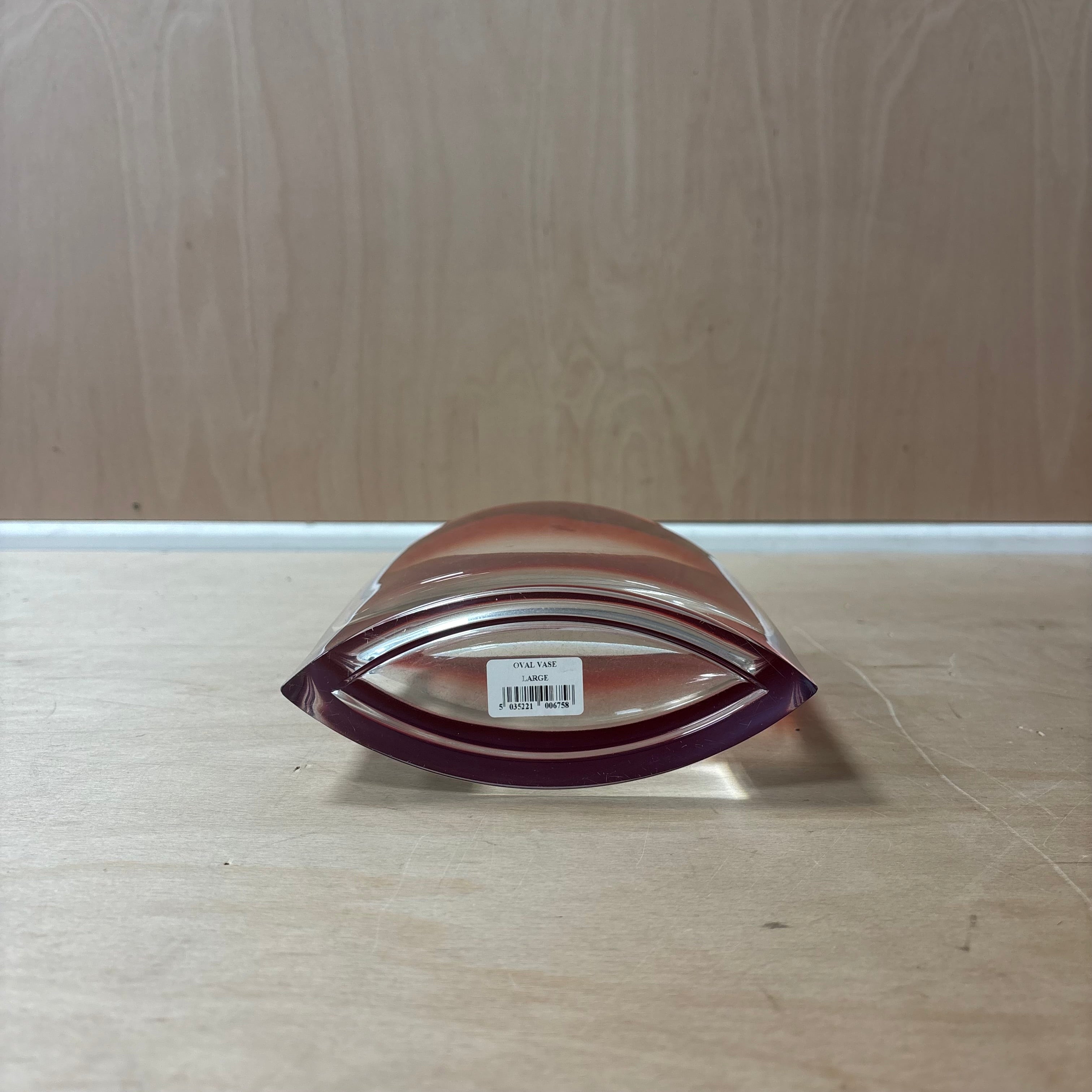 Large oval coloured glass vase