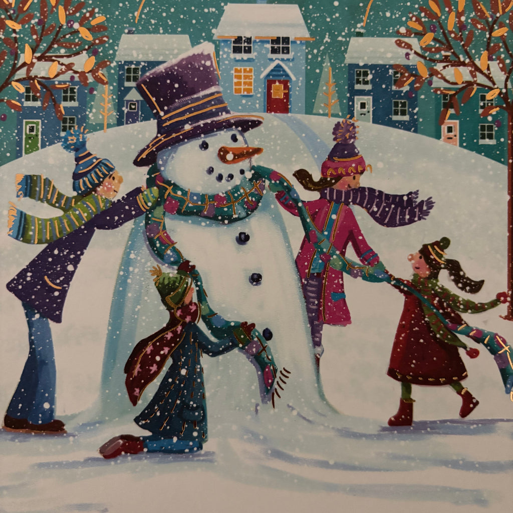 Colourful snowman 10 pack christmas cards