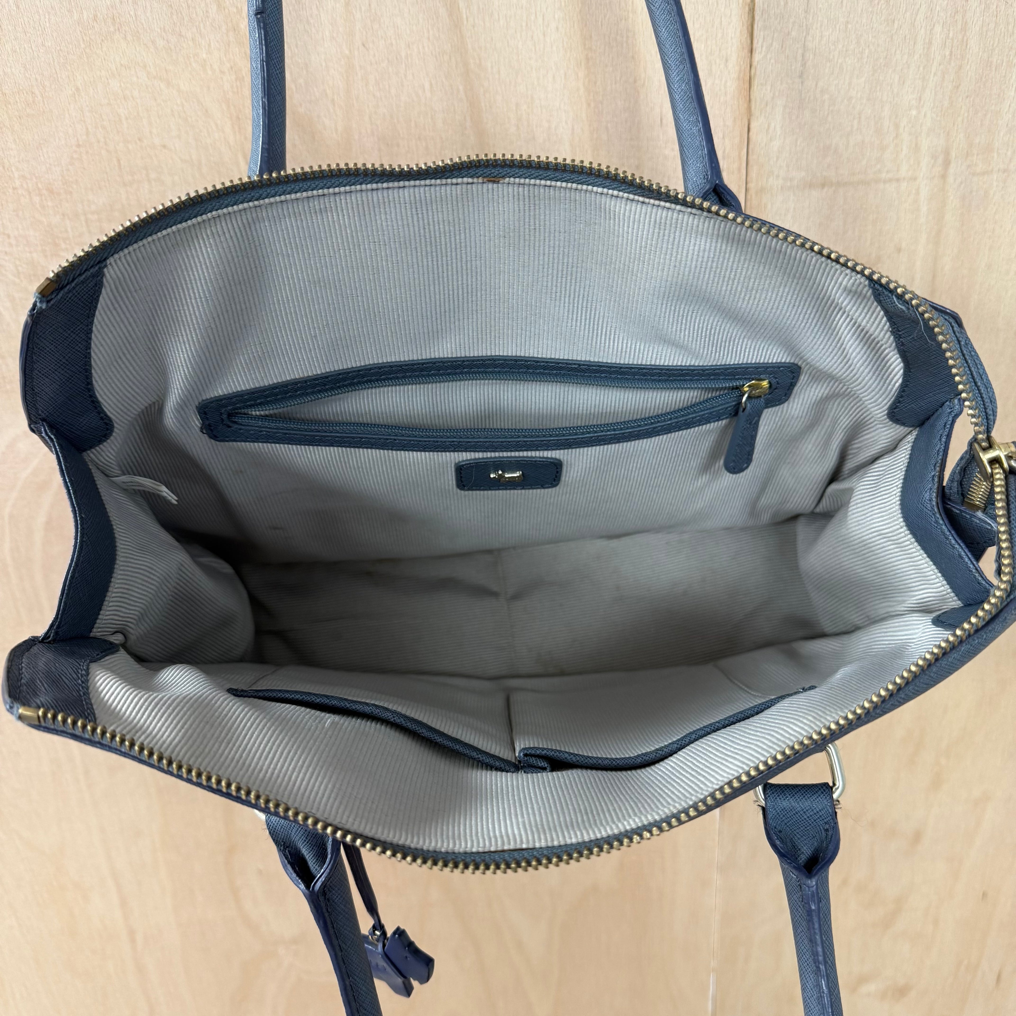 Radley leather blue double strap shoulder bag