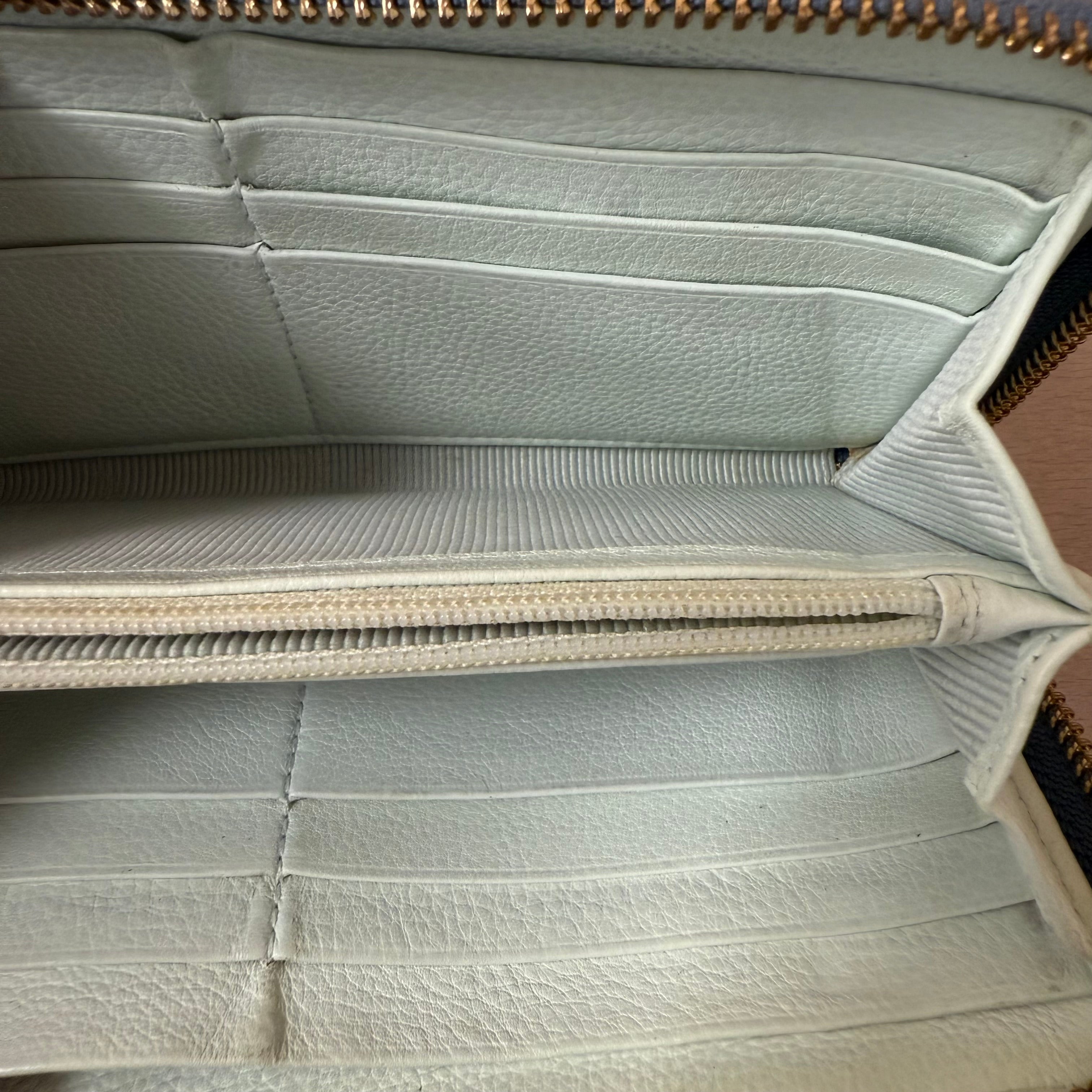 Radley light blue purse with gold hardware