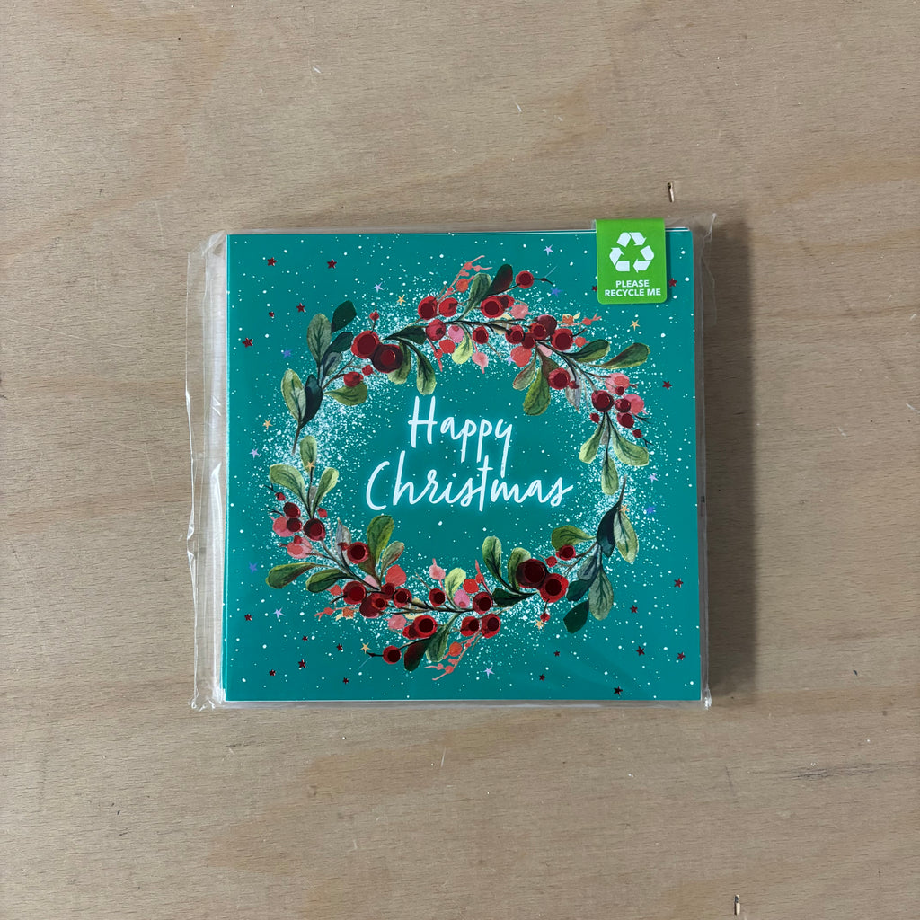 Christmas berry wreath 10 pack christmas cards