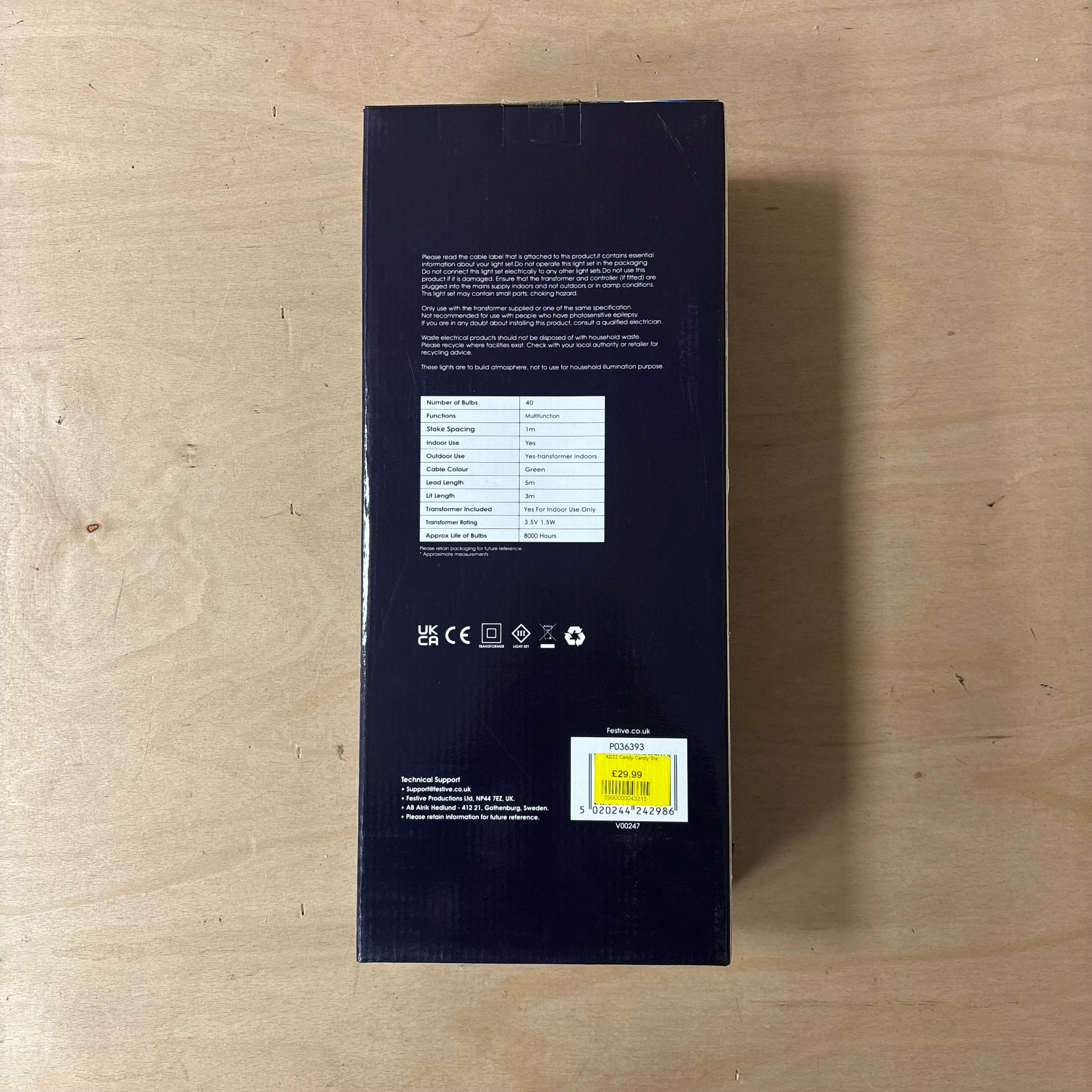 Festive 4 piece candy cane multifunction stake lights