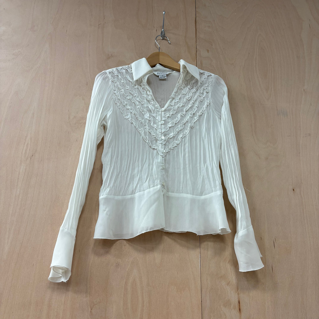 Allison taylor sheer white blouse size medium