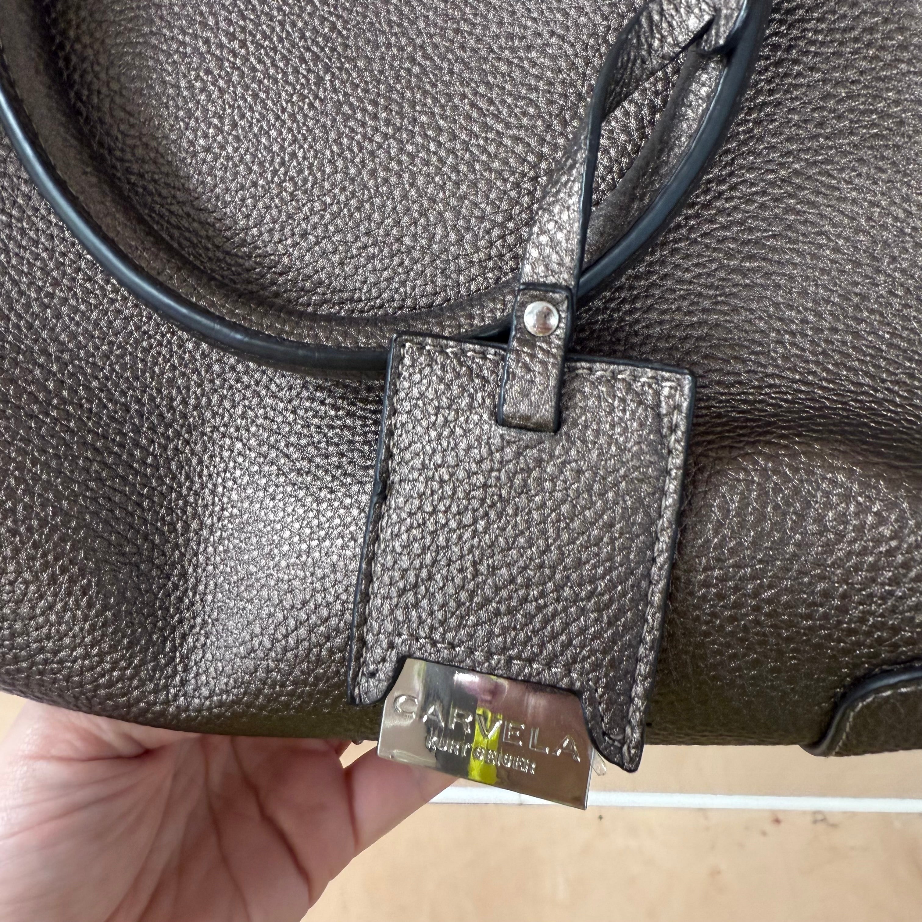Carvela dark glitter faux leather handbag tote shoulder bag