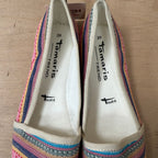 Tamaris trend slip on shoes bright colourful flats size 6
