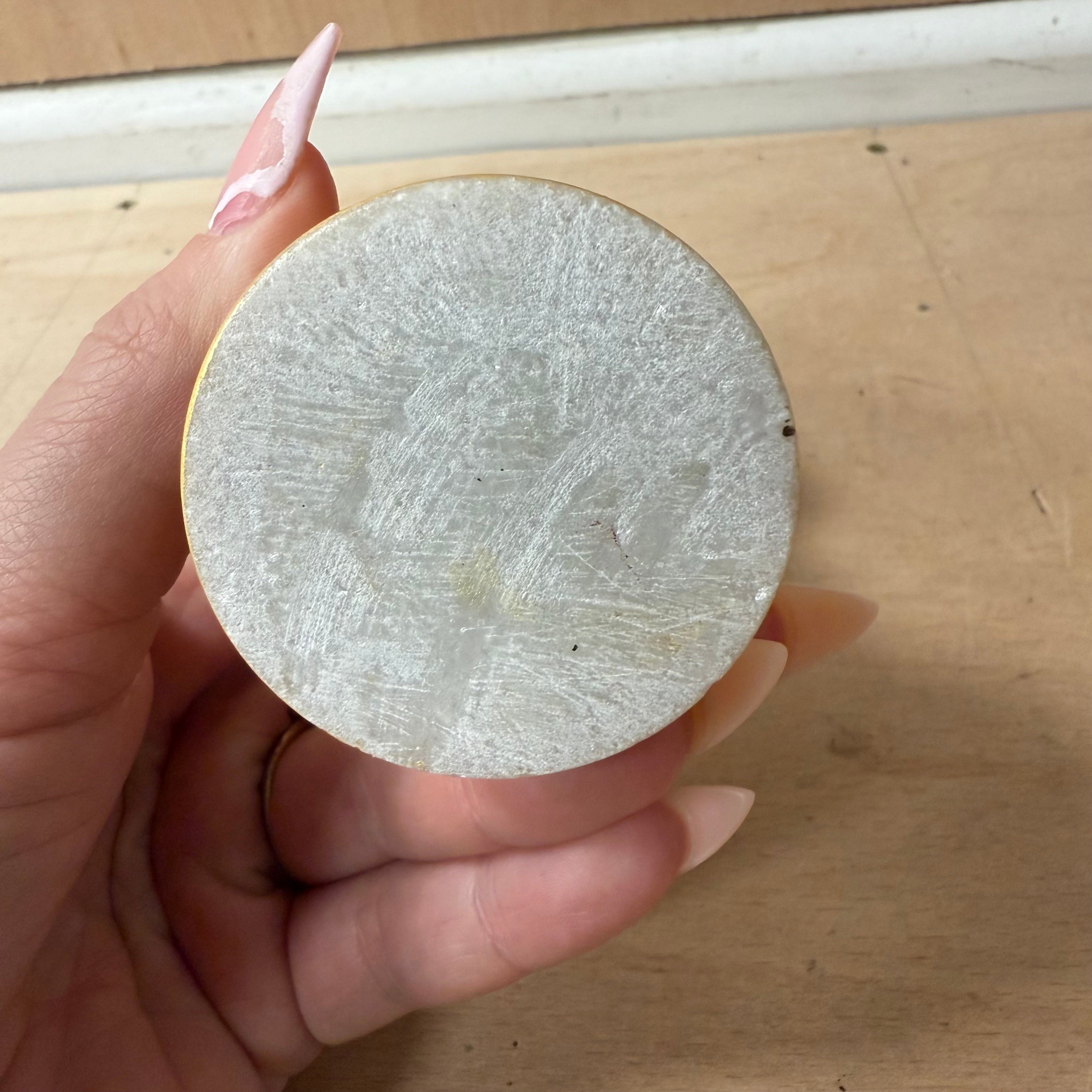 Meenakari white pillar watch with green, gold and red decoration