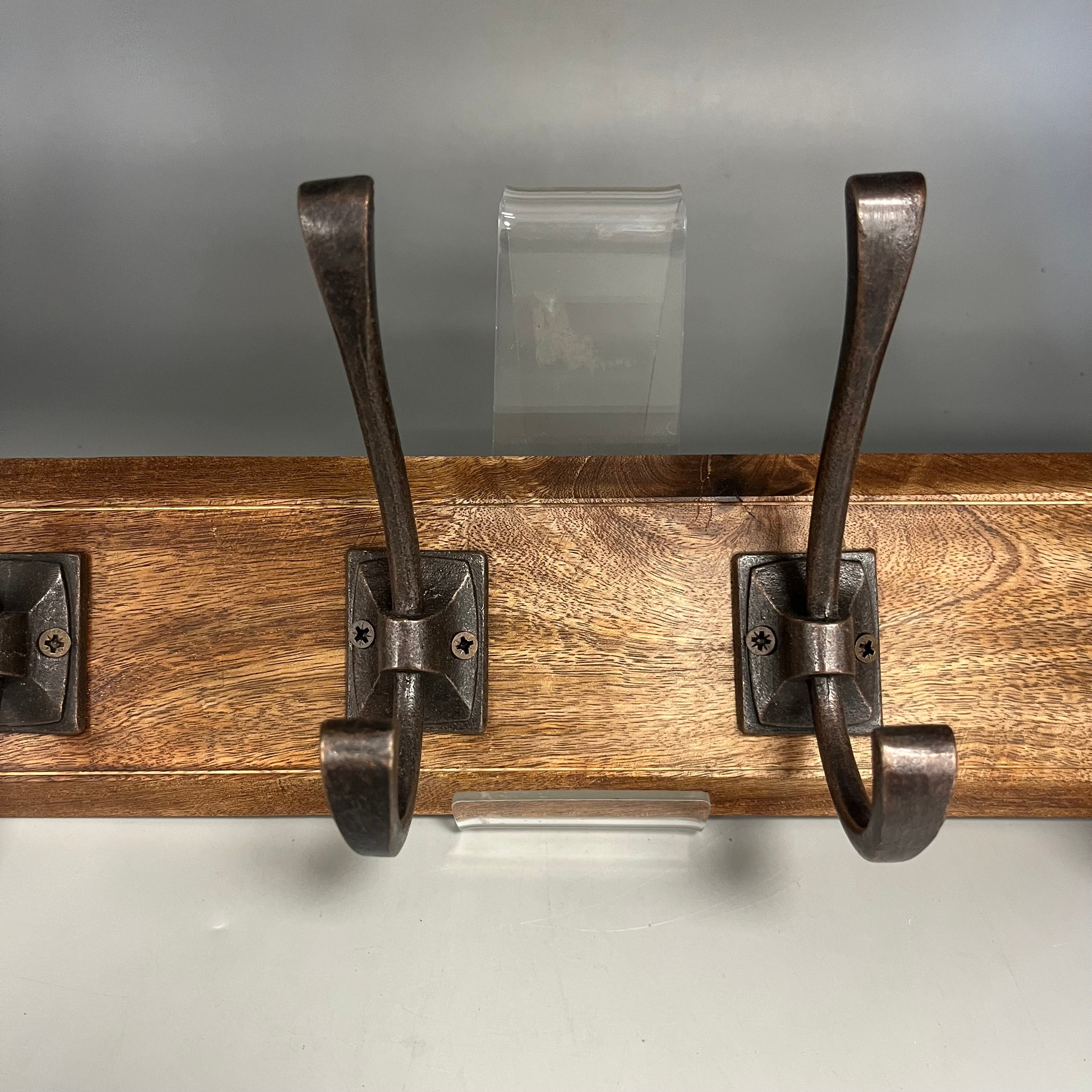 Hooks with wooden base