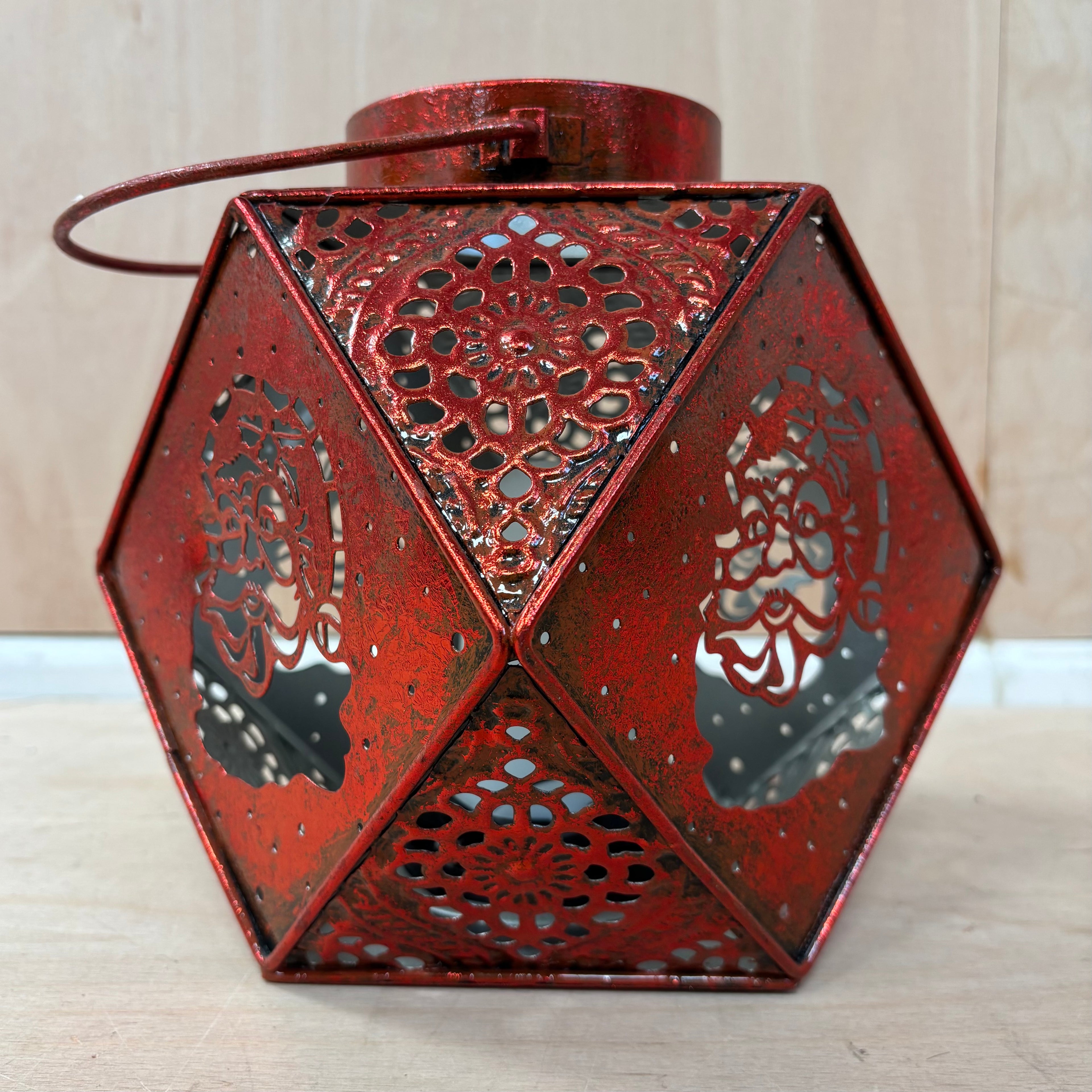 Christmas geometric santa lantern