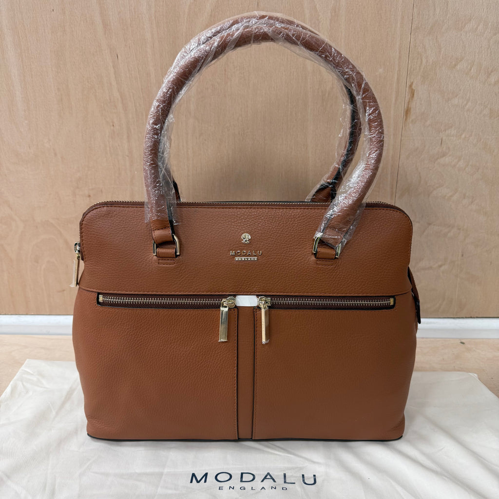 Modalu tan leather pippa handbag with dustbag