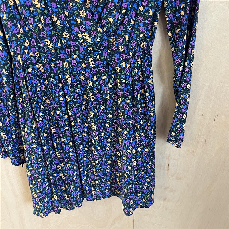 Zara navy floral skater dress