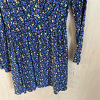 Zara navy floral skater dress