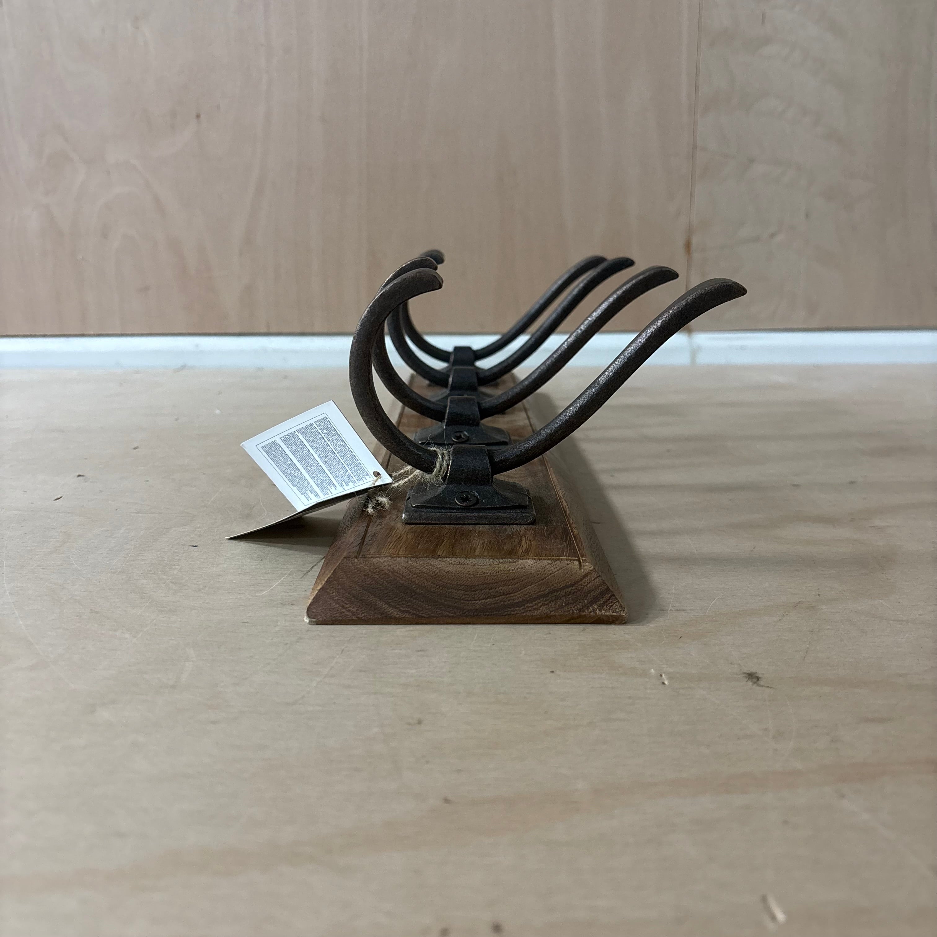 Hooks with wooden base