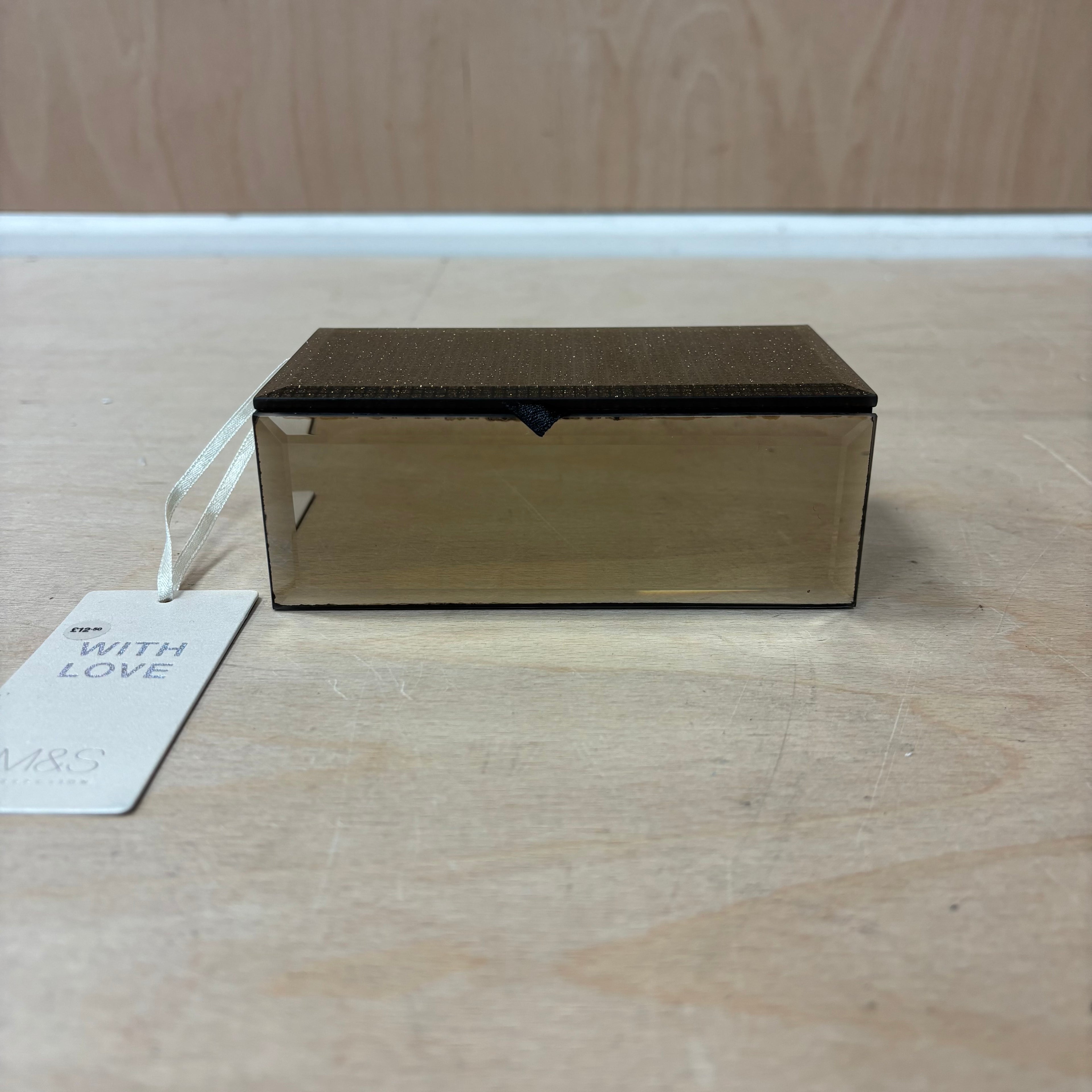 Marks & spencer with love range mirror design trinket/ jewellery box new