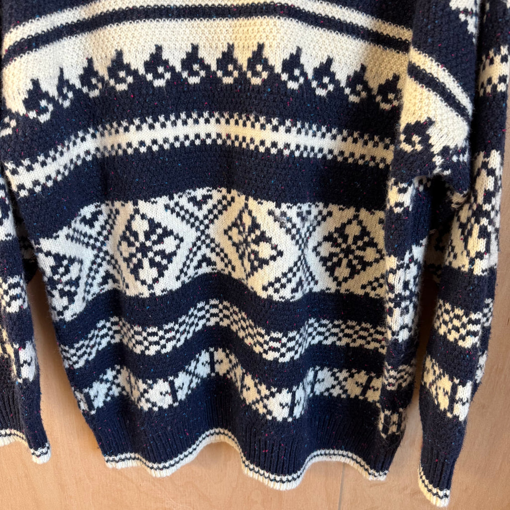 Ghost london knitted jumper blue & white size XS