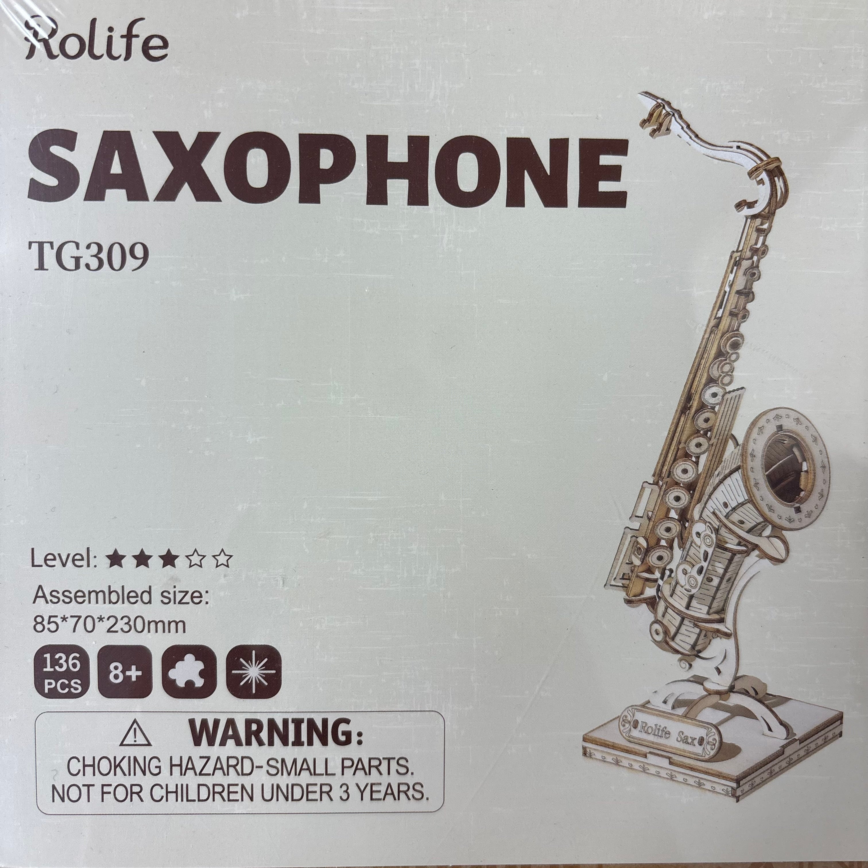 Rolife 3D saxophone wooden model kit