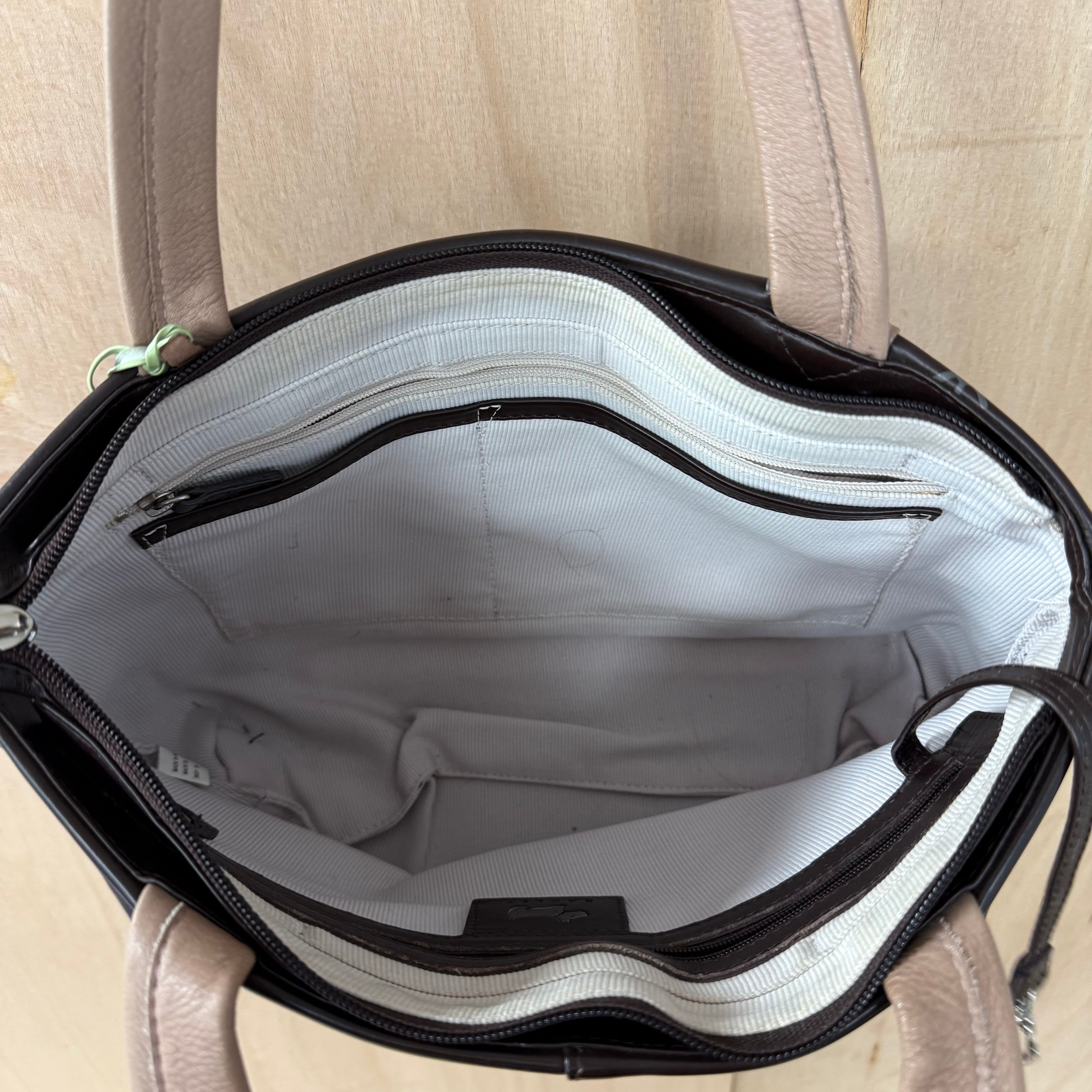 Radley brown leather shoulder bag with floral detail