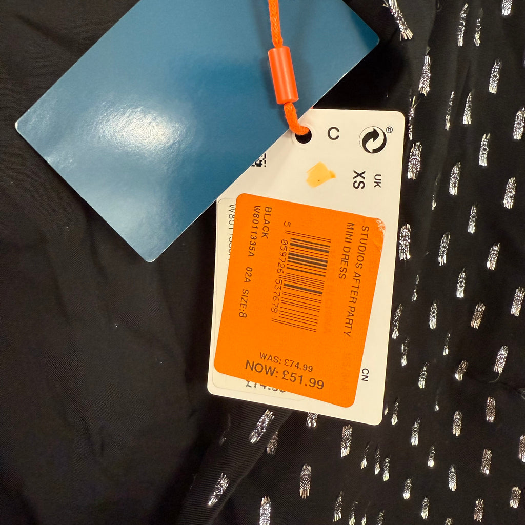 Superdry ladies' silver glitter black dress size XS