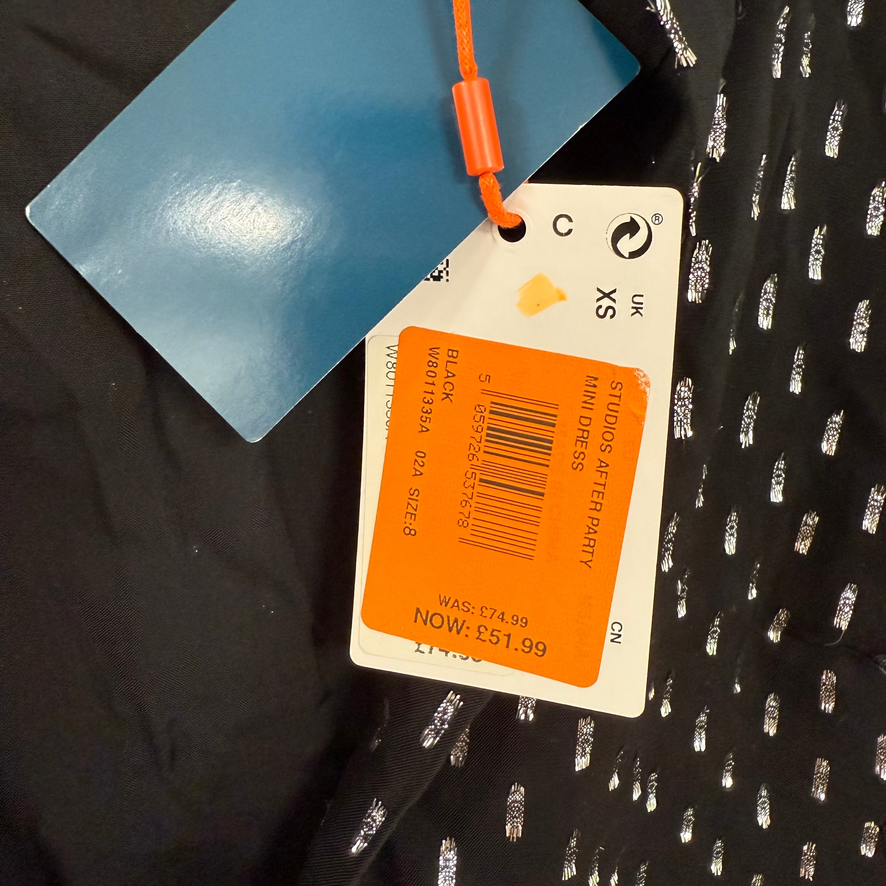 Superdry ladies' silver glitter black dress size XS