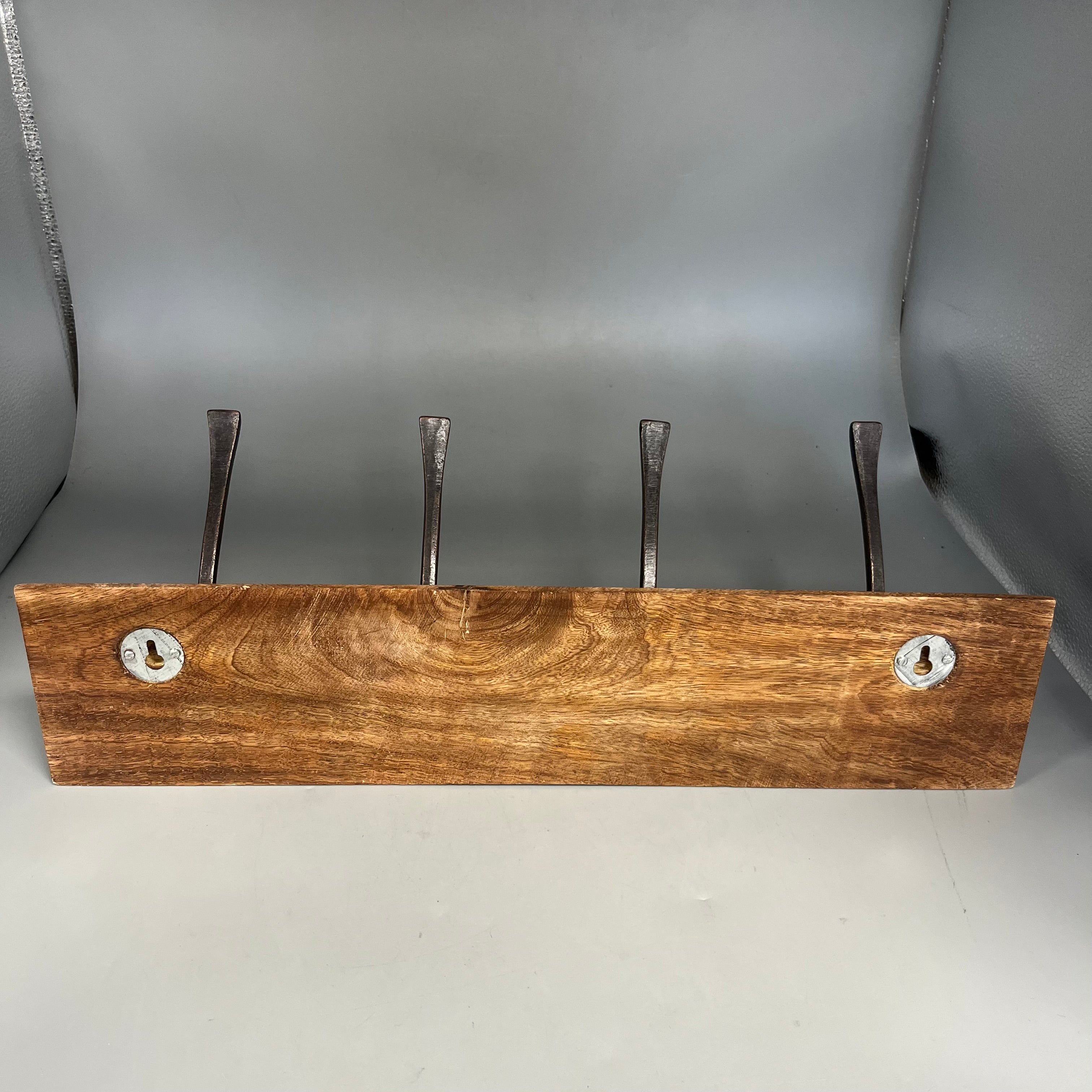 Hooks with wooden base