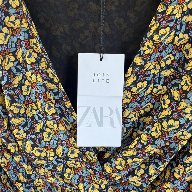 Zara yellow floral skater dress