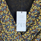 Zara yellow floral skater dress