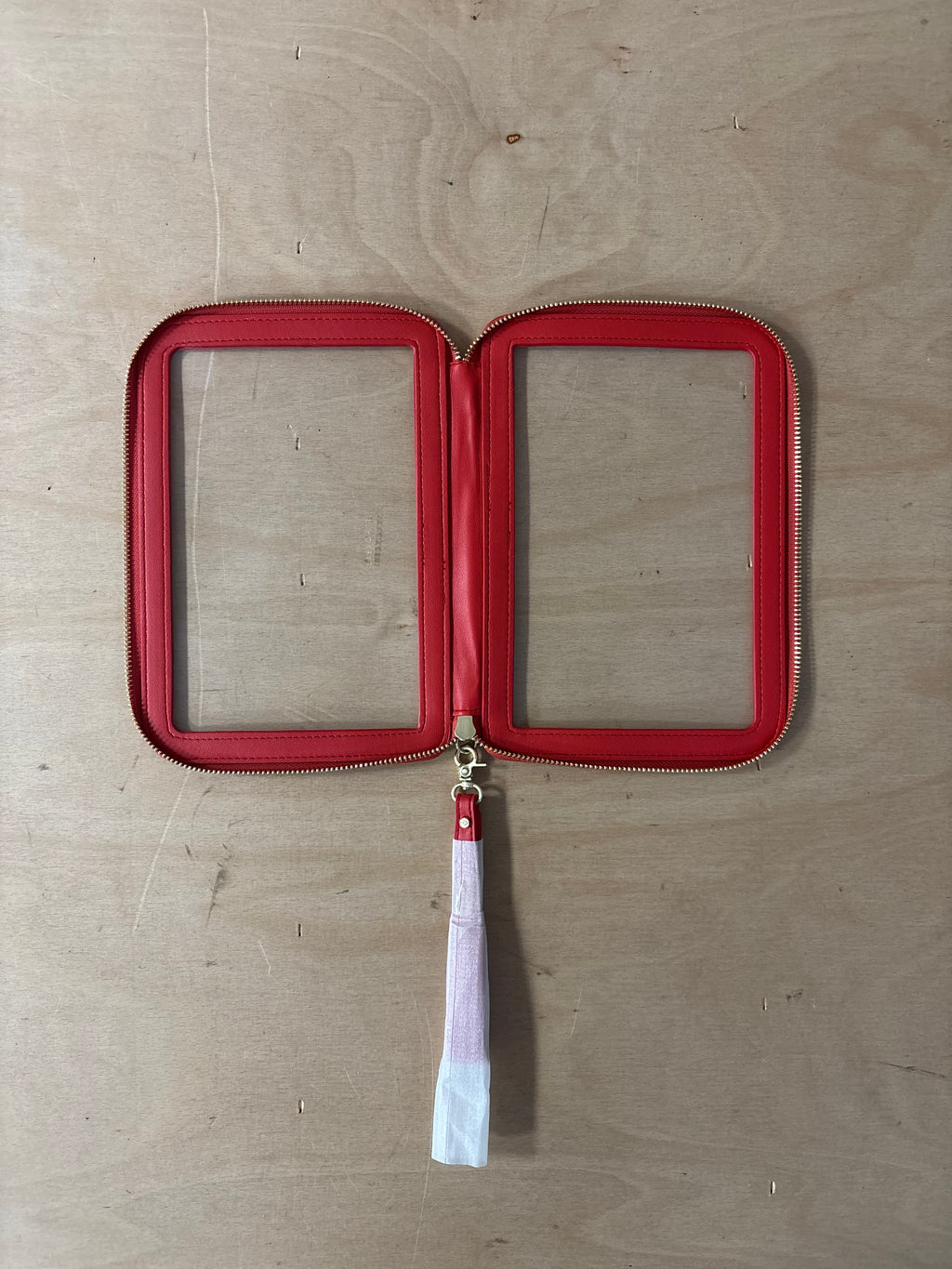 Stackers red and pink clear pouch set