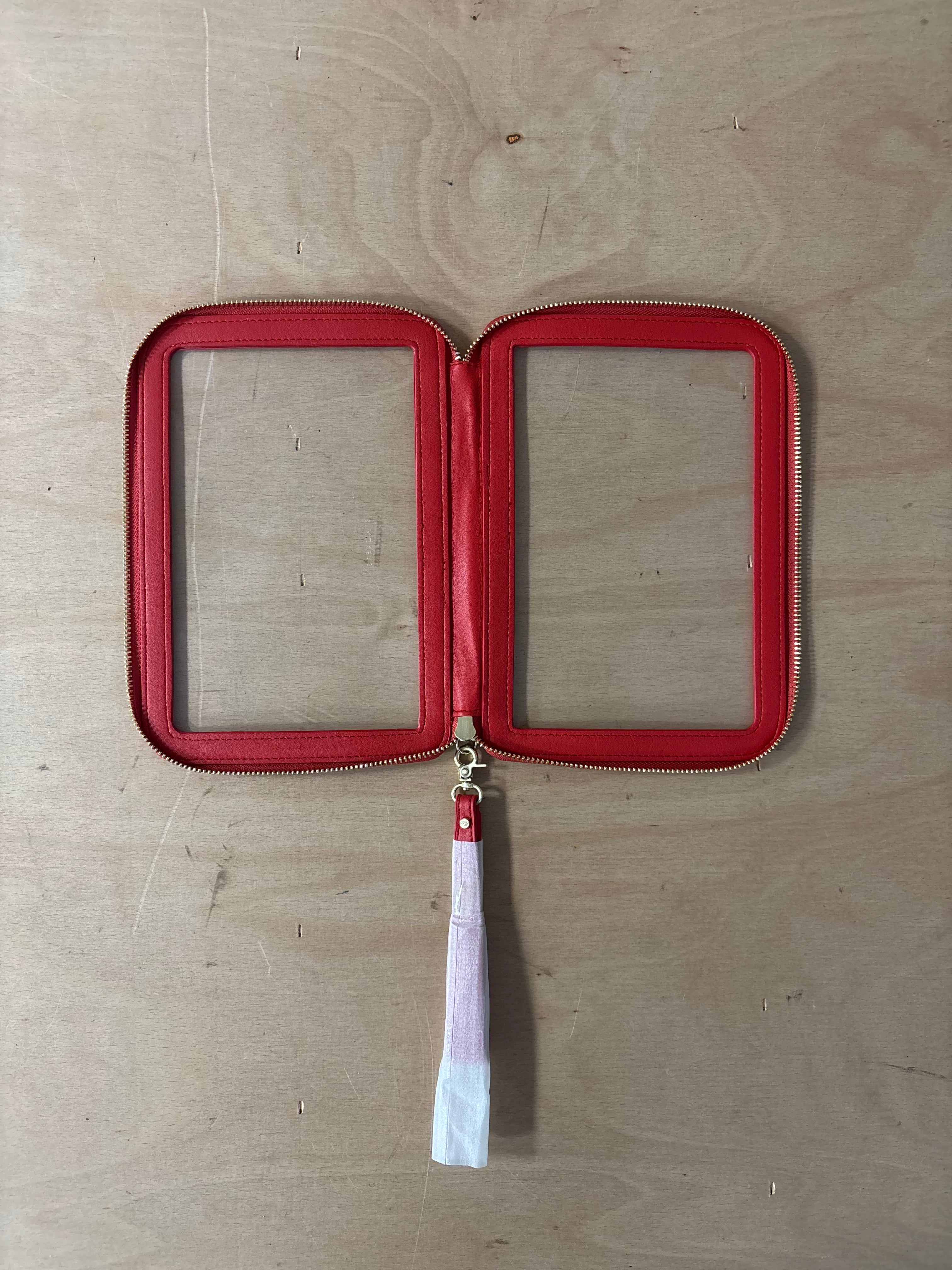 Stackers red and pink clear pouch set