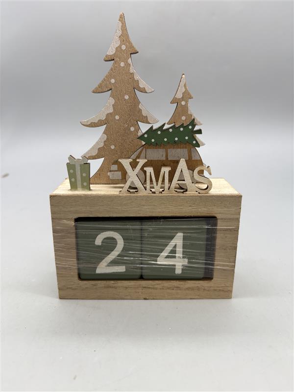 Festive wooden christmas countdown calendar