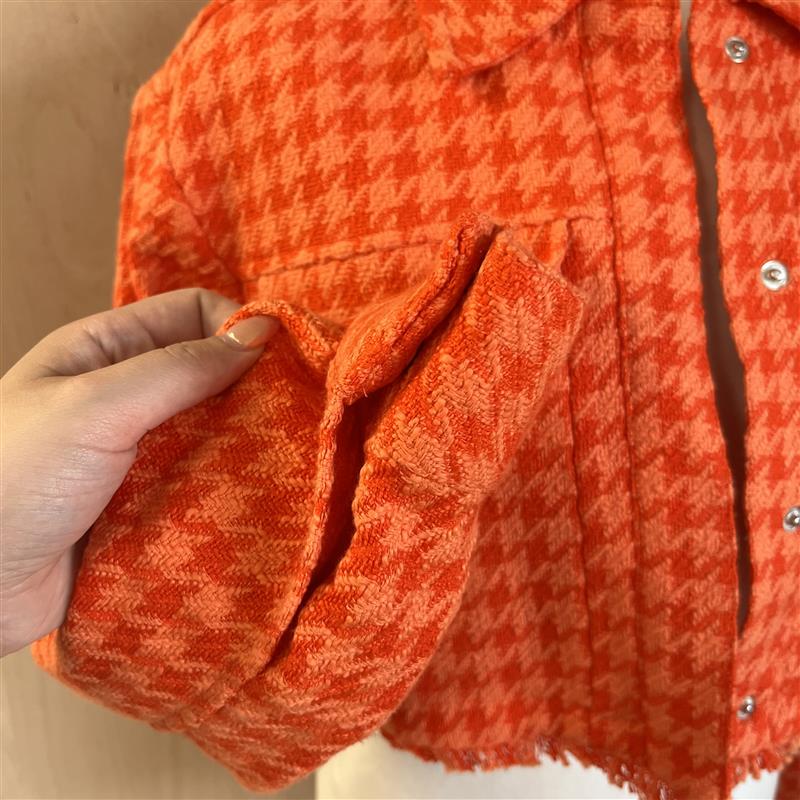 Zara orange cropped shacket