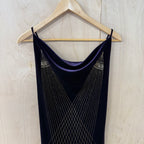 Pia vintage deep purple velvet bodycon dress with gold detailing size small