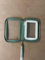 Stackers green and cream clear pouch set