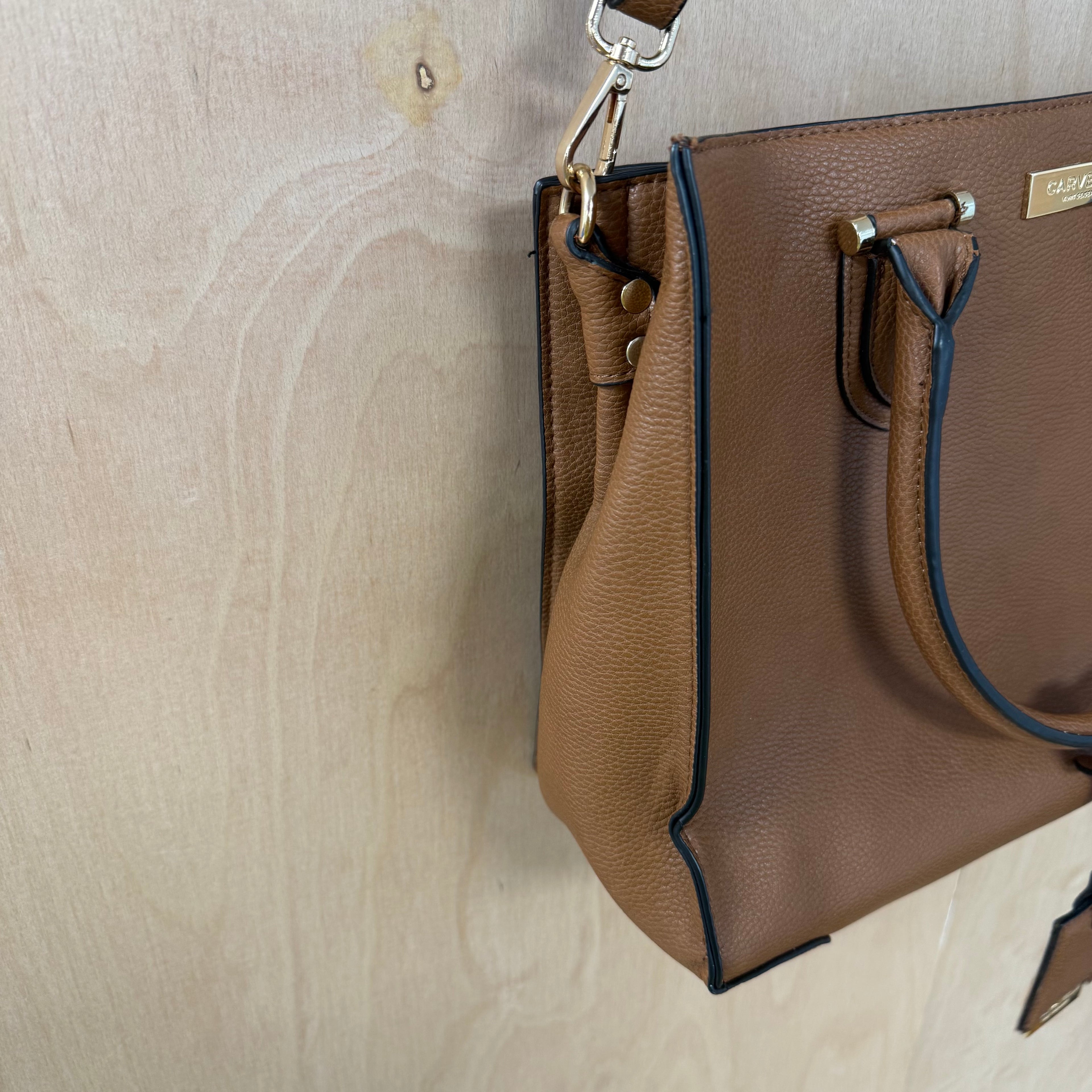 Carvela tan faux leather handbag tote shoulder bag