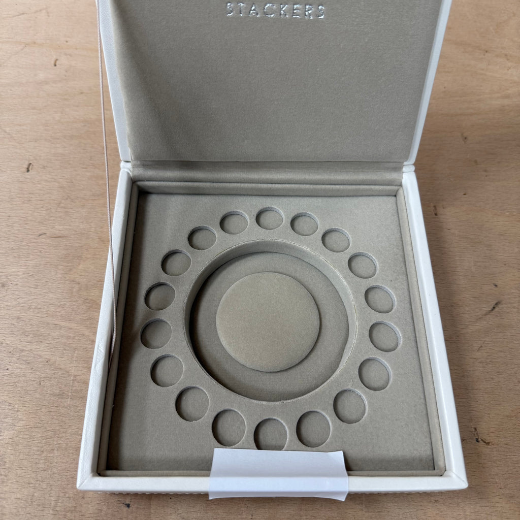 Stackers white leather charm bracelet travel jewellery organiser Xmas gift