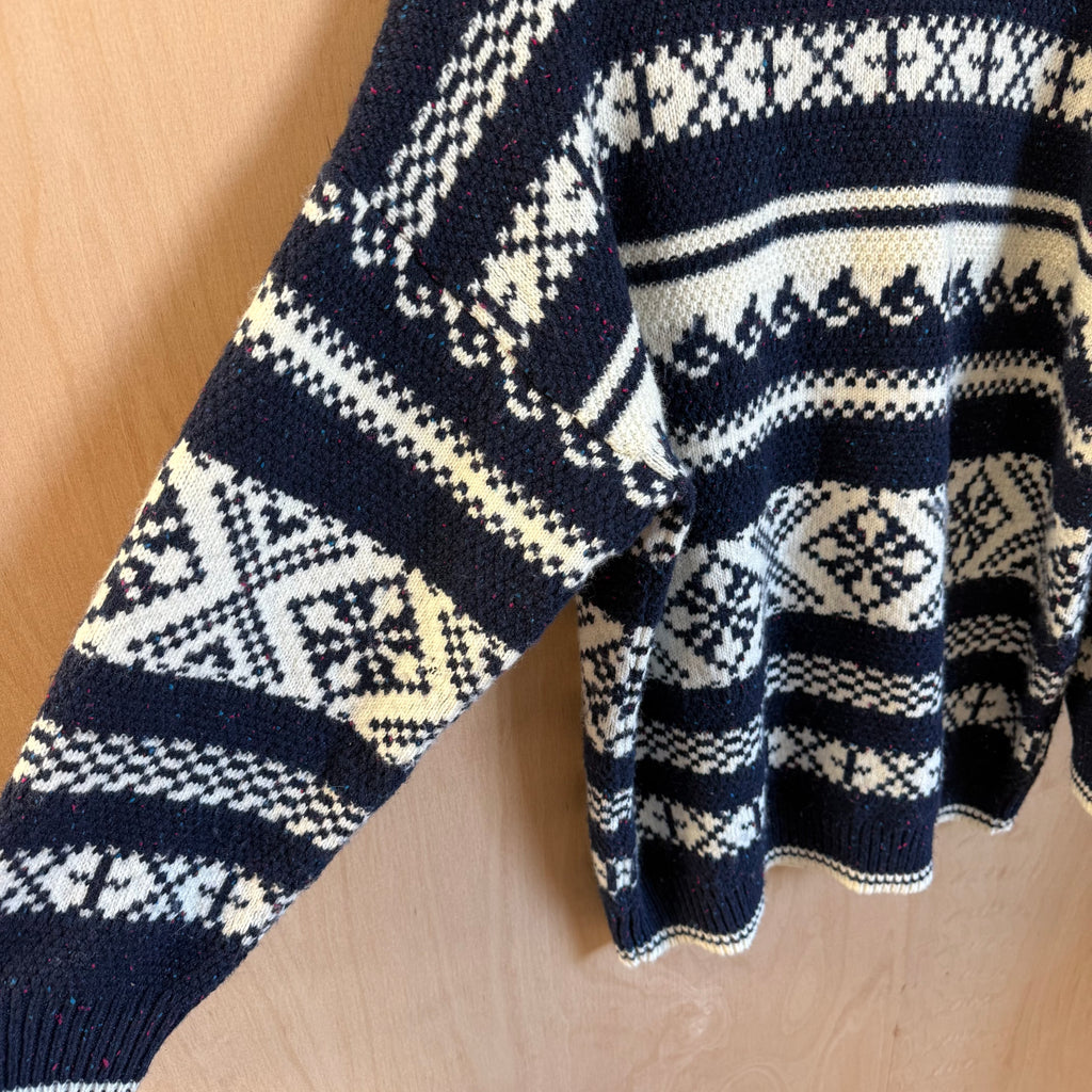 Ghost london knitted jumper blue & white size XS