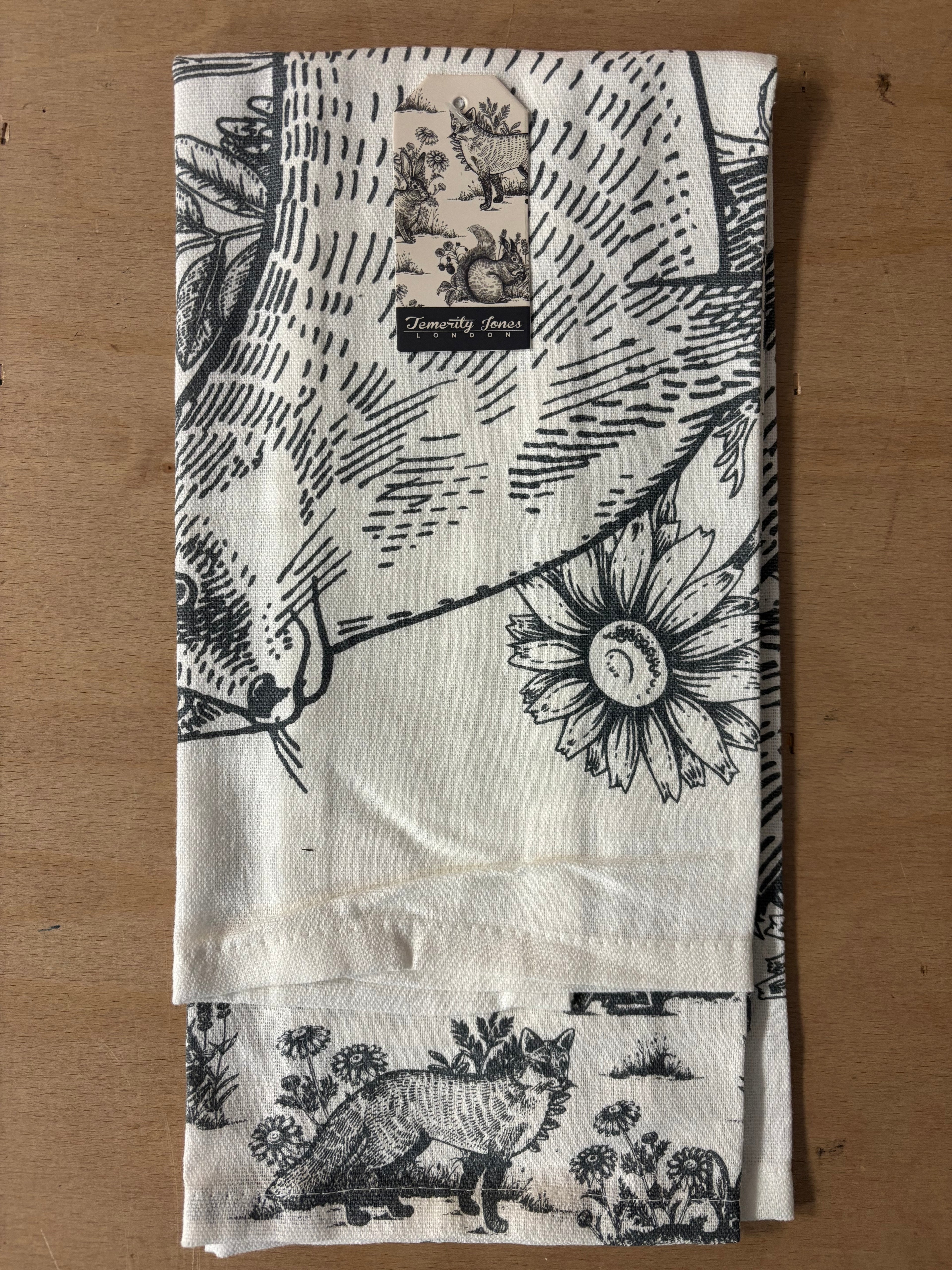 Woodland forest tea towel