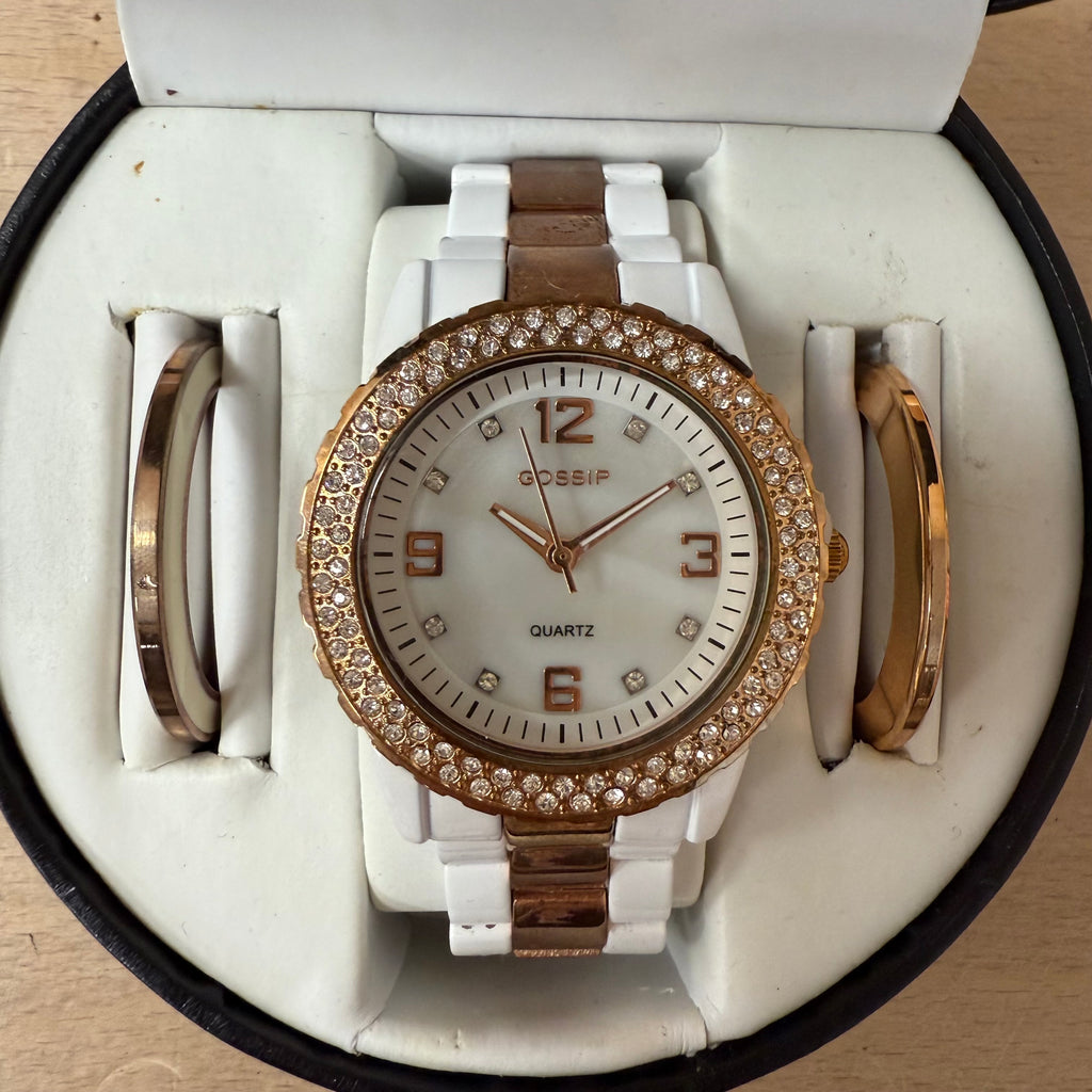 Gossip rose gold tone quartz shimmer in box ladies