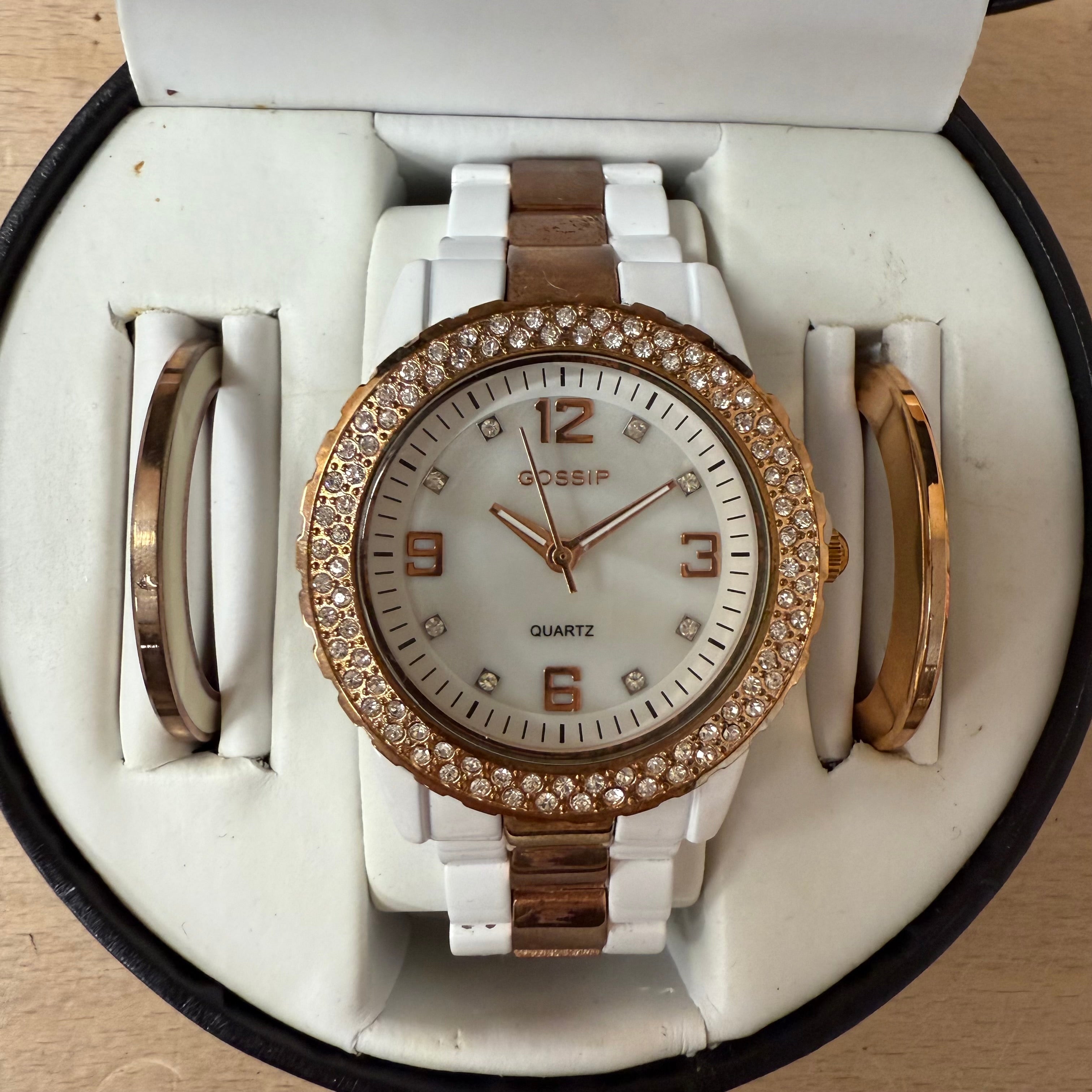 Gossip rose gold tone quartz shimmer in box ladies