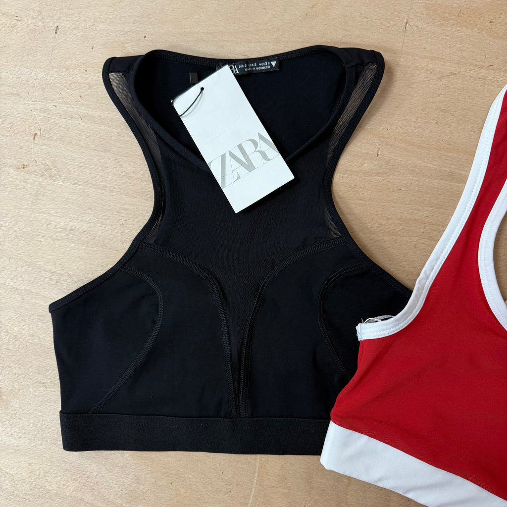Zara sports top bundle x 2 size small red and black