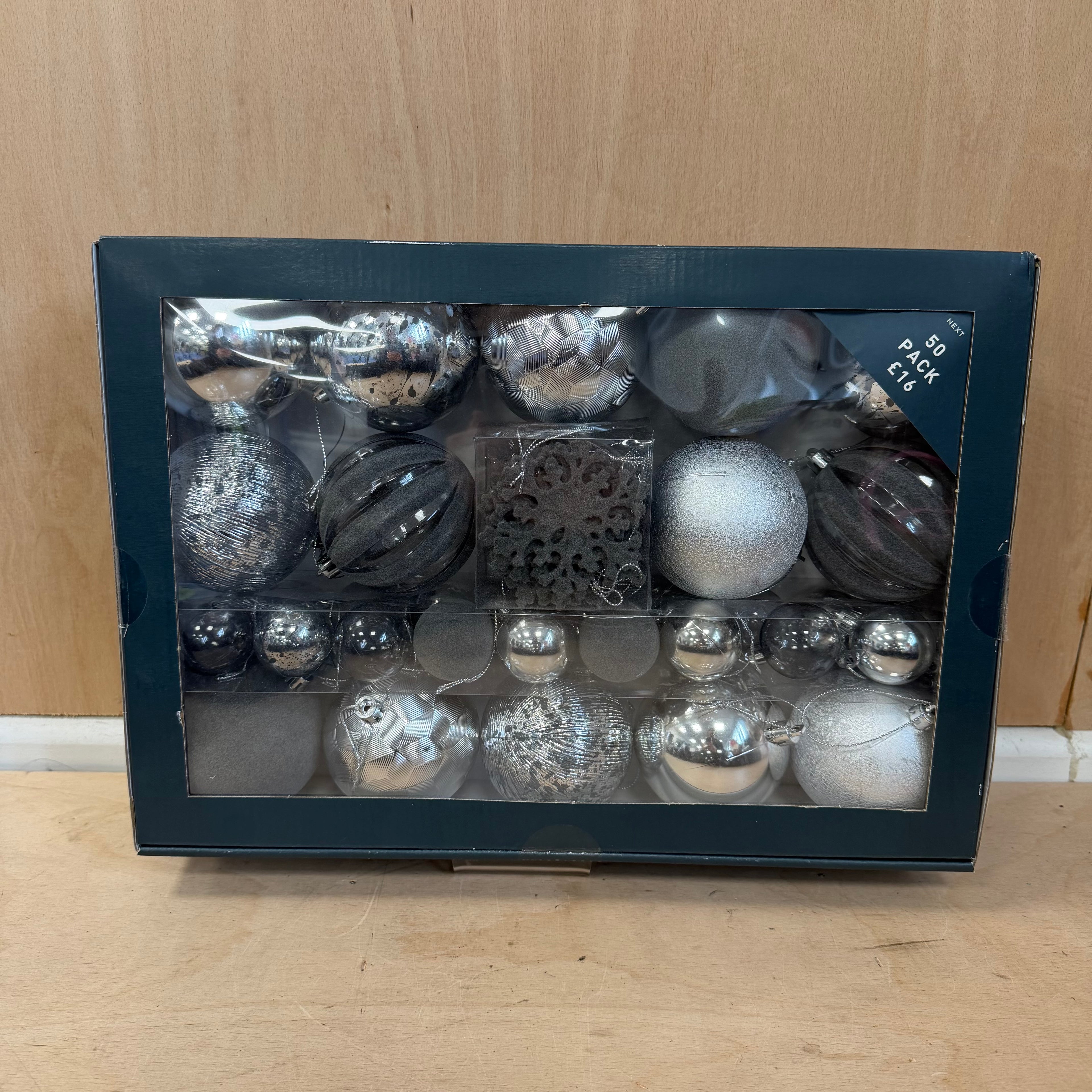 Next grey bauble collection 50 pack