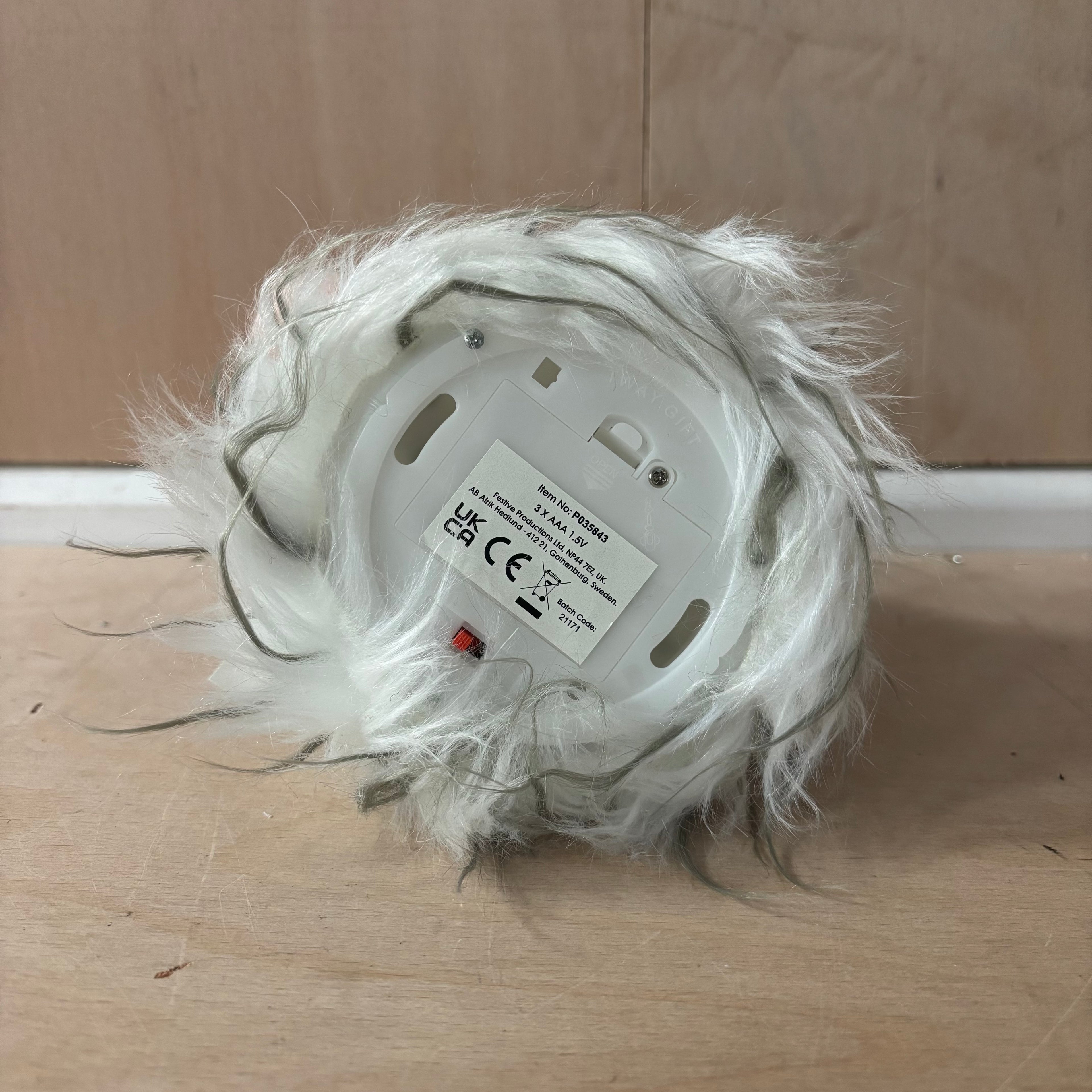 Festive small red & green tartan battery operated gonk