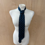 Christian dior monsieur men's silk tie blue & black diagonal stripes