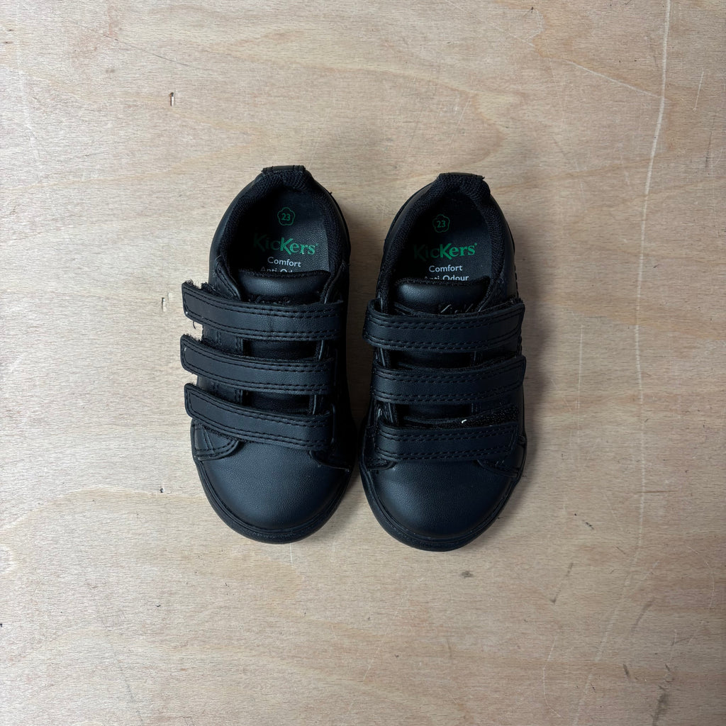 Kids kickers black trainers size 23 uk