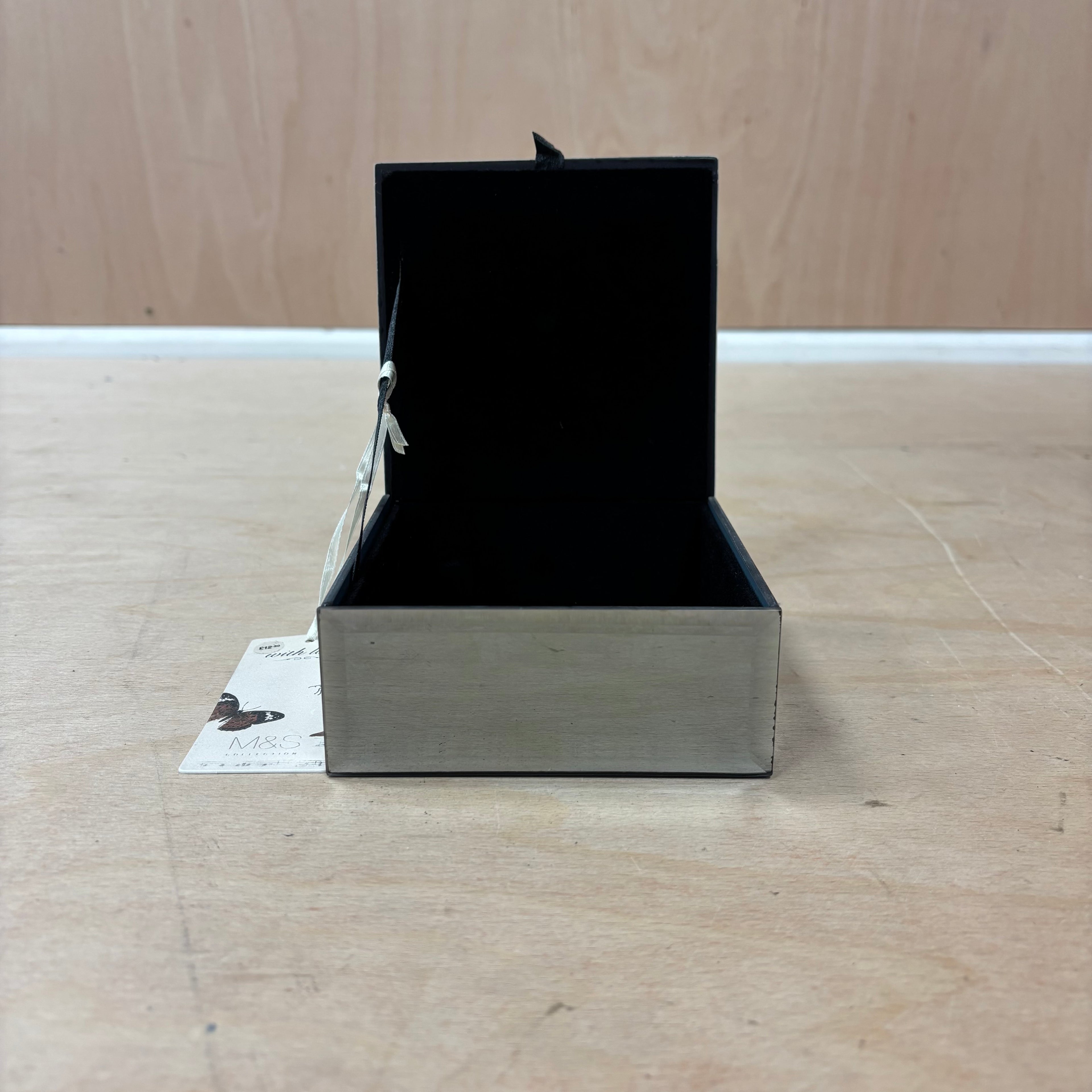 Marks & spencer with love mirror design with butterfly print lid jewellery box new