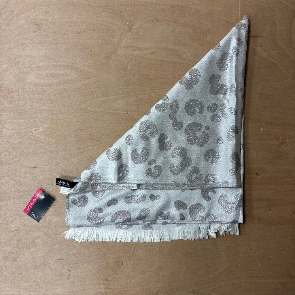 Klass silver patterned scarf