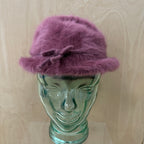 Kangol vintage fluffy berry coloured hat with bow