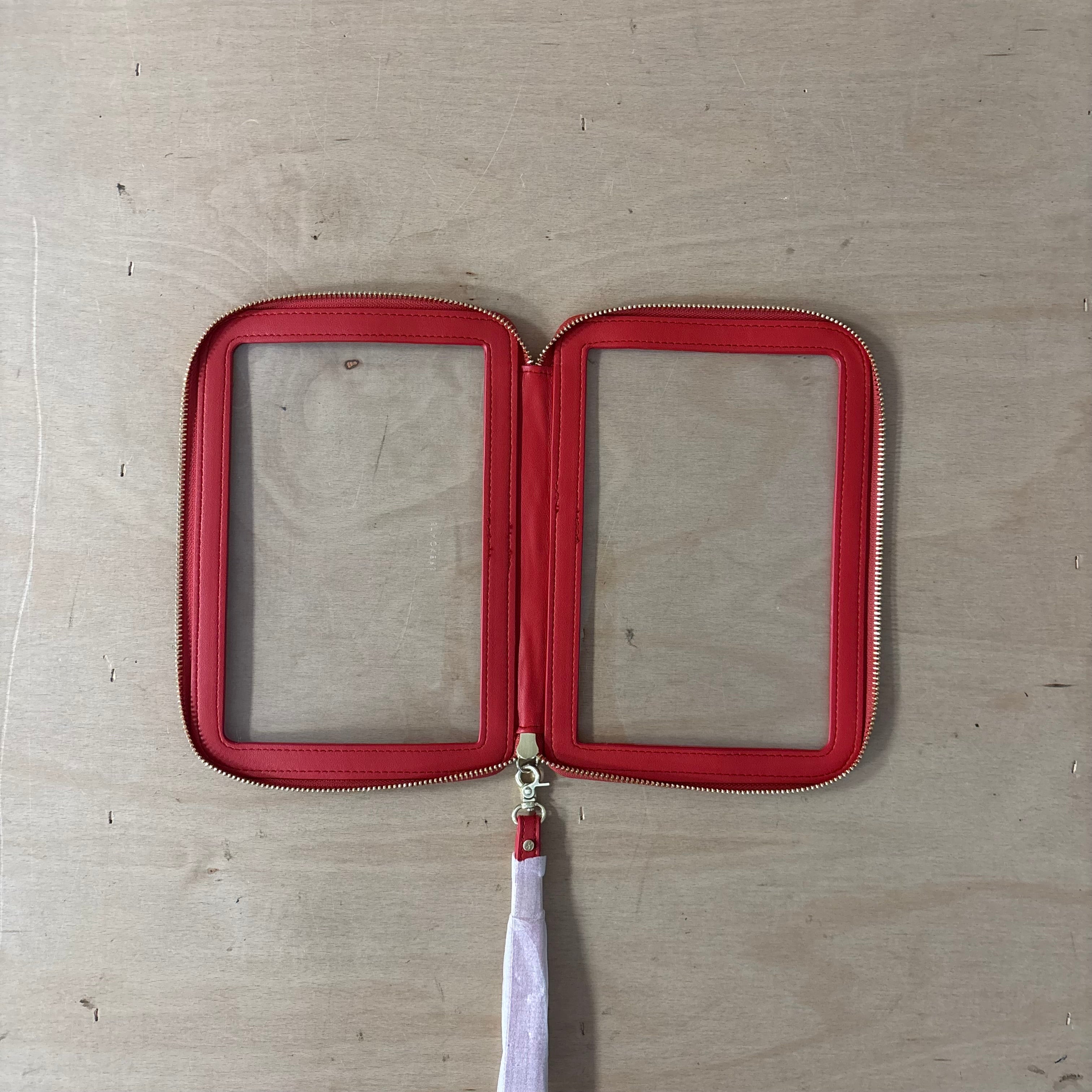 Stackers red clear pouch