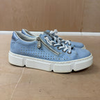 Rieker blue and white zip and lace shoes -size 4