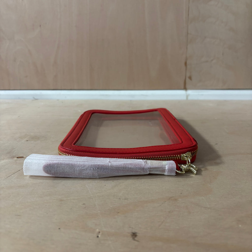 Stackers red clear pouch